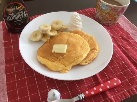 ホットケーキミックスでふわふわパンケーキ